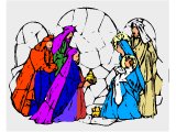 Mary and Joseph with baby Jesus and Kings or Wise Men
